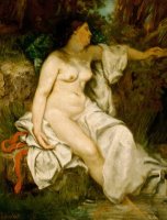 Bather Sleeping By A Brook by Gustave Courbet