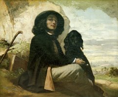 Courbet with His Black Dog by Gustave Courbet