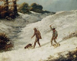 Hunters in the Snow or The Poachers by Gustave Courbet