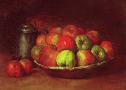 Still Life with Apples And a Pomegranate by Gustave Courbet