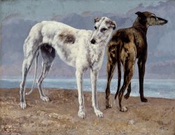 The Greyhounds of The Comte De Choiseul by Gustave Courbet