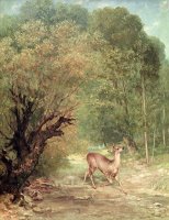 The Hunted Roe Deer on The Alert, Spring by Gustave Courbet