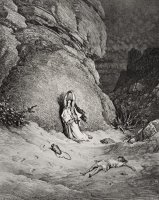 Hagar And Ishmael In The Desert by Gustave Dore