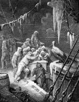 The Albatross Being Fed By The Sailors On The The Ship Marooned In The Frozen Seas Of Antartica by Gustave Dore