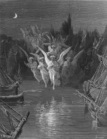 The Angelic Spirits Leave The Dead Bodies And Appear In Their Own Forms Of Light by Gustave Dore