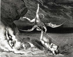 The Inferno, Canto 22, Line 70 in Pursuit He Therefore Sped, Exclaiming; “thou Art Caught.” by Gustave Dore