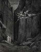 The Inferno, Canto 23, Lines 5254 Scarcely Had His Feet Reach’d to The Lowest of The Bed Beneath, When Over Us The Steep They Reach’d by Gustave Dore