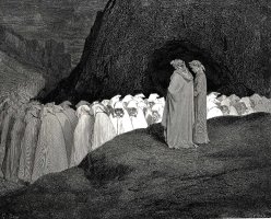 The Inferno, Canto 23, Lines 9294 “tuscan, Who Visitest The College of The Mourning Hypocrites, Disdain Not to Instruct Us Who Thou Art.” by Gustave Dore