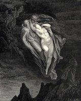 The Inferno, Canto 5, Lines 7274 “bard! Willingly I Would Address Those Two Together Coming, Which Seem So Light Before The Wind.” by Gustave Dore