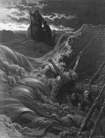 The Mariner As His Ship Is Sinking Sees The Boat With The Hermit And Pilot by Gustave Dore