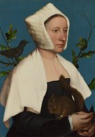 A Lady with a Squirrel And a Starling (anne Lovell ) by Hans Holbein the Younger