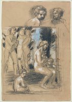 Study for The Composition of in Praise of Modesty by Hans Von Marees