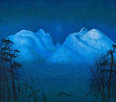 Winter Night in The Mountains by Harald Sohlberg
