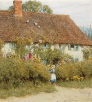Cottage at West Horsley Surrey by Helen Allingham