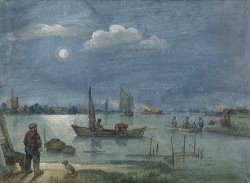 Fishermen by Moonlight by Hendrick Avercamp