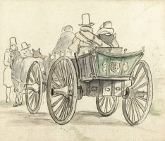 Reiswagen Met Enkele Passagiers by Hendrick Avercamp