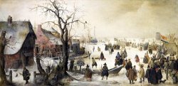Winter Scene on a Canal by Hendrick Avercamp