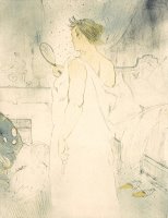 Femme a Glace La Glace a Main (woman with Mirror Mirror in Hand), From The Elles Series by Henri de Toulouse-Lautrec