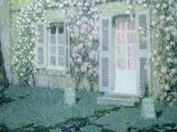 The House With Roses by Henri Eugene Augustin Le Sidaner