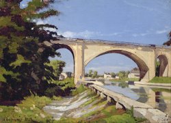 Le Pont Canal a Briare by Henri-Joseph Harpignies