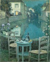 Small Table in Evening Dusk by Henri Le Sidaner