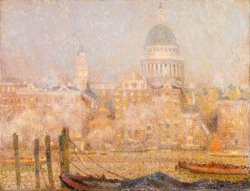 St. Paul's From The River Morning Sun in Winter by Henri Le Sidaner