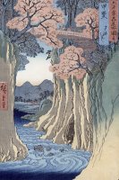 The monkey bridge in the Kai province by Hiroshige