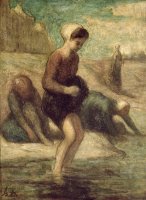 At the Water's Edge by Honore Daumier
