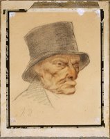 Head of an Old Man by Honore Daumier