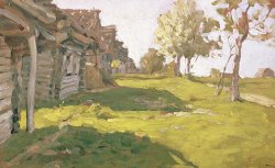 Sunlit Day A Small Village by Isaak Ilyich Levitan