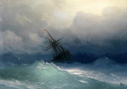 Ship on Stormy Seas by Ivan Ayvazovsky