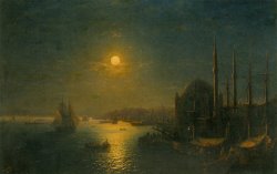 A Moonlit View of The Bosphorus by Ivan Constantinovich Aivazovsky
