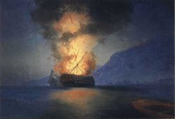 Exploding Ship by Ivan Constantinovich Aivazovsky