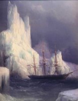 Icebergs in The Atlantic Detail by Ivan Constantinovich Aivazovsky