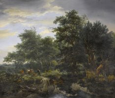 Forest Scene by Jacob Isaacksz. Van Ruisdael