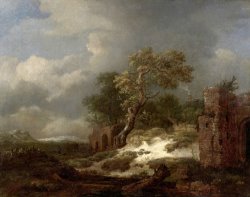 Landscape with Ruins by Jacob Isaacksz. Van Ruisdael