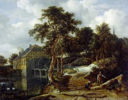 Landscape with Watermill by Jacob Isaacksz. Van Ruisdael