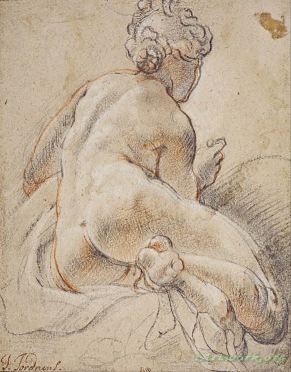 Jacob Jordaens Female Nude Seen From The Back Painting Iartwork Org