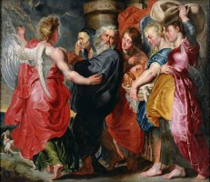 The Flight of Lot And His Family From Sodom (after Rubens) by Jacob Jordaens
