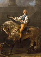 Equestrian portrait of Stanislaw Kostka Potocki by Jacques Louis David
