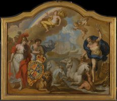 Allegory of The Power of Great Britain by Sea, Design for a Decorative Panel for George I's Ceremoni by James Thornhill
