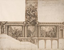 Design for Ceiling Walls And Staircase by James Thornhill