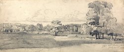 The Old Hall, Tabley, Surrounded by Parkland, July 20, 1814 (1819?) by James Ward
