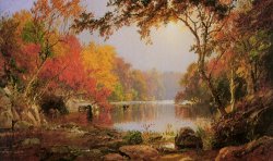 River Landscape in Autumn by Jasper Francis Cropsey