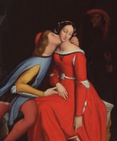 Francesca da Rimini and Paolo Malatestascene by Jean Auguste Dominique Ingres