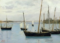 Fishing Boats by Jean Baptiste Camille Corot