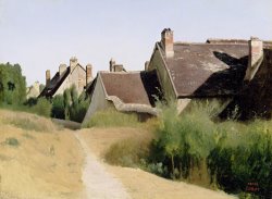 Houses Near Orleans (maisons Aux Environs D'orleans) by Jean Baptiste Camille Corot