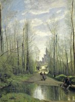 The Church At Marissel by Jean Baptiste Camille Corot