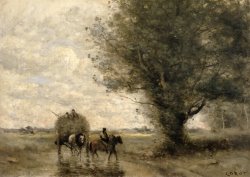 The Haycart by Jean Baptiste Camille Corot