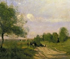 The Wagon by Jean Baptiste Camille Corot